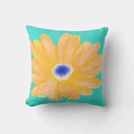 Almofada Flor Amarelo Quente Grande