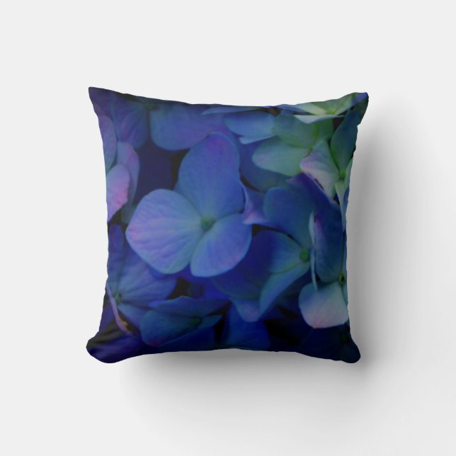 Almofada Flor azul-violeta azul-hidrangeas-violeta floral (Frente)