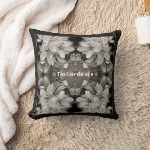 Almofada Flor Brilhante Branco Preto Vintage Personalizado