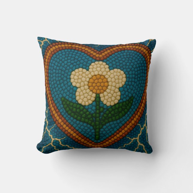 Almofada Flor com Miçangas e trovão (Frente)