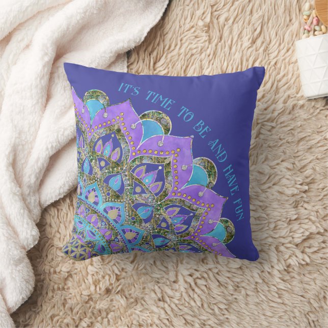 Almofada Flor da Vida - Mandala Estilo Índia 2 (Cobertor)
