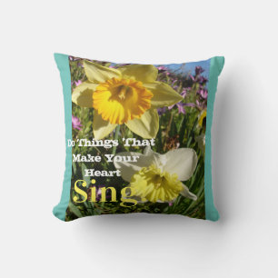 Almofada Flor Daffodil Primavera de aspas Inspiradoras