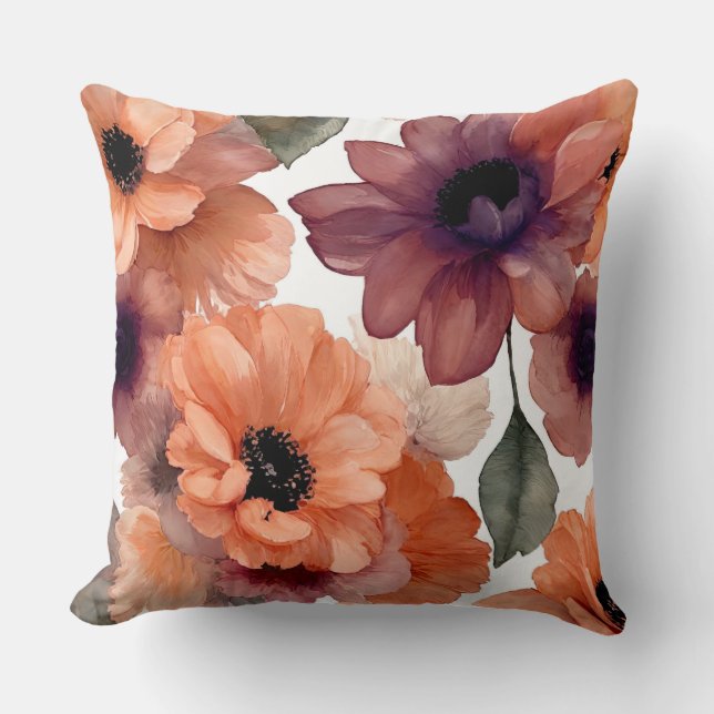 Almofada Flor de Aquarela bonito (Frente)