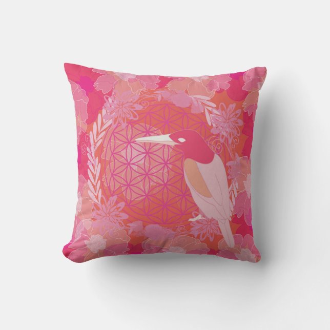 Almofada Flor de aves da vida (Frente)