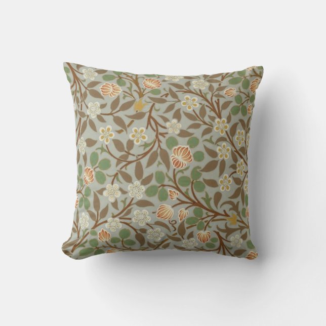Almofada Flor de Botânica Trevo de William Morris (Frente)
