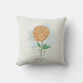 Almofada Flor de Esperança em Aquarela Laranja
