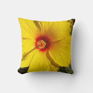 Almofada Flor de Hibiscus Amarelo
