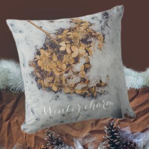 Almofada Flor de Hortensia na neve