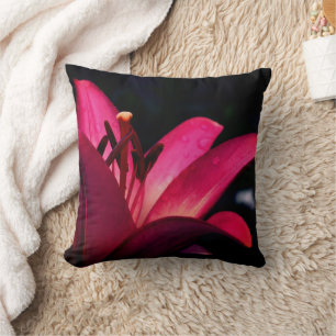 Almofada Flor de Lírio Vermelha de Perto