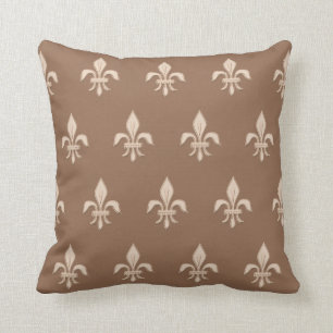 Almofada Flor de lis no bege claro no Taupe Tan