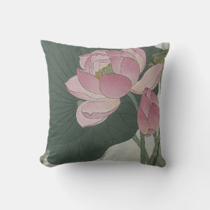 Almofada Flor de Lótus em Flor por Ohara Koson