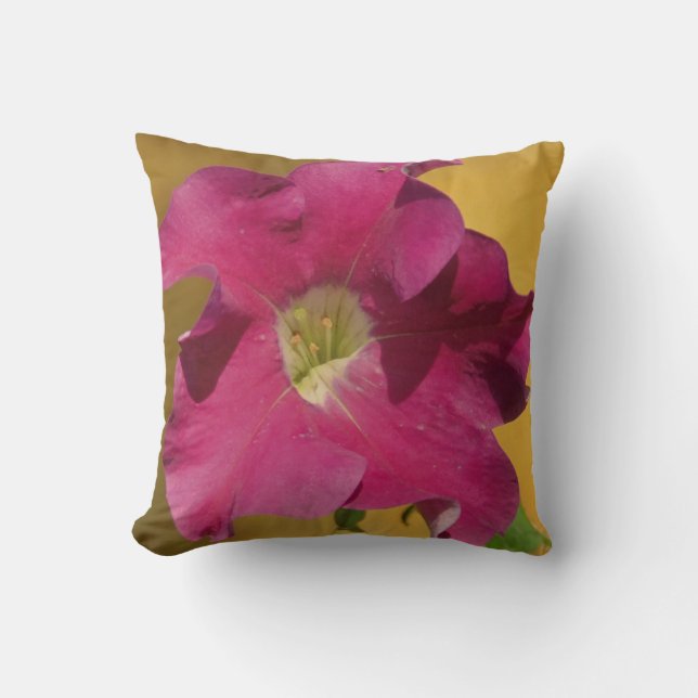 Almofada Flor de petúnia rosa, travesseiro quase rosa sólid (Frente)