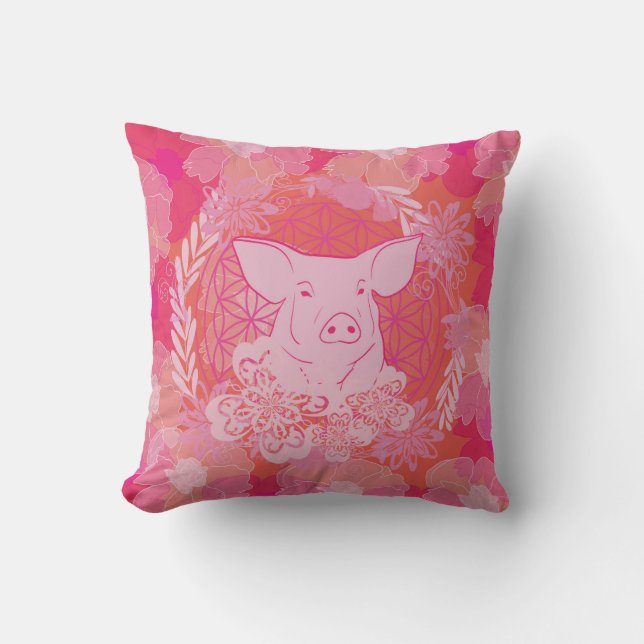 Almofada Flor de PiG da vida (Frente)