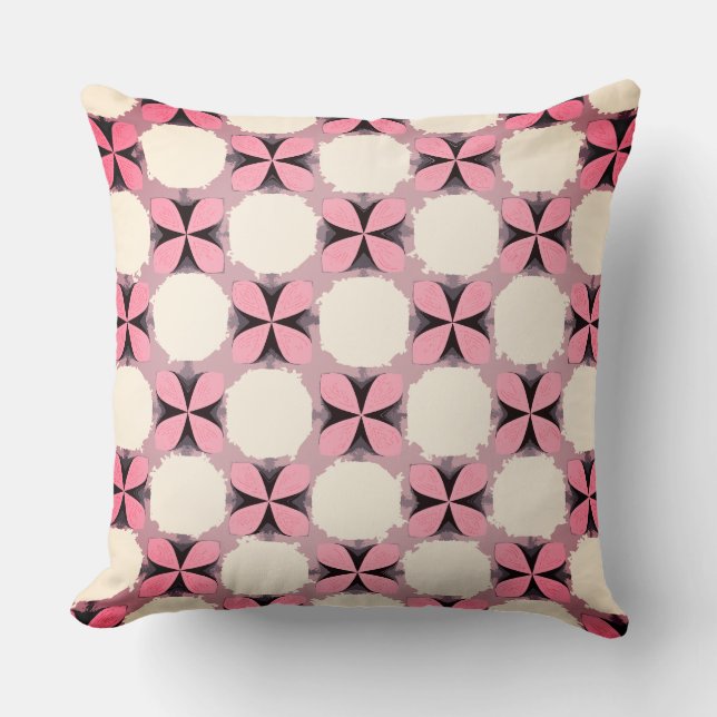 Almofada Flor de Quatro Pétalas Rosa Claro (Frente)