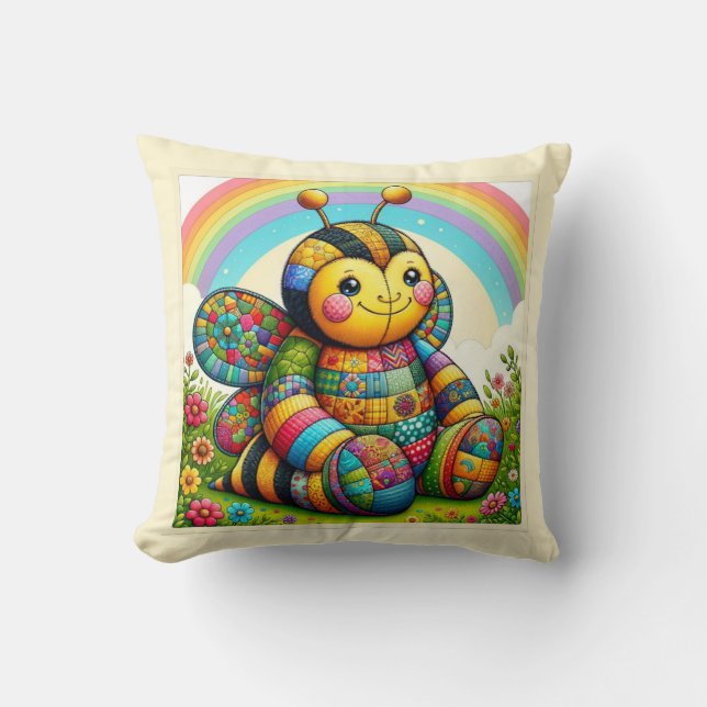 Almofada Flor de retalhos buzzy (Frente)