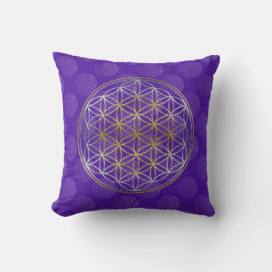 Almofada Flor de Vida / Blume des Lebens - Violeta padrão
