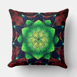 Almofada Flor digital escura e esbranquiçada sobre vermelho