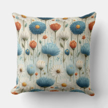 Flor Floral Laranja Azul Selvagem
