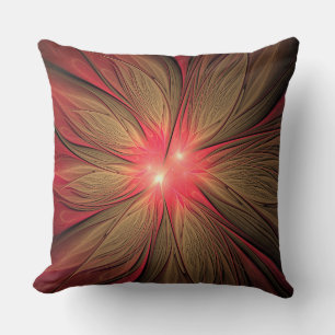 Almofada Flor fractal de fanfarrão vermelho