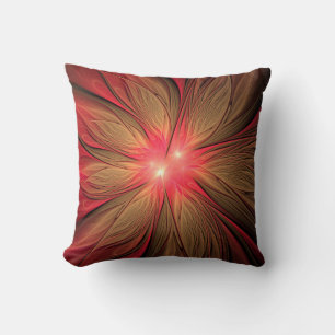 Almofada Flor fractal de fanfarrão vermelho