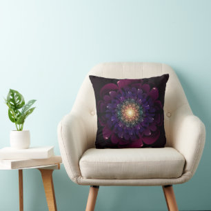 Almofada Flor Fractal Roxo