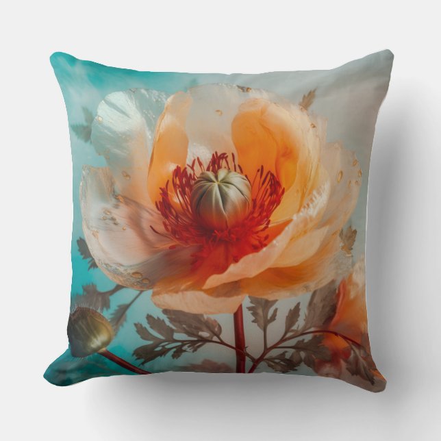 Almofada Flor Laranja Delicada (Frente)