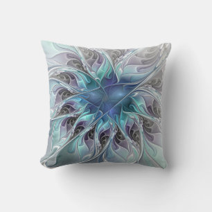 Almofada Flor moderna abstrata do Fractal do Flourish com