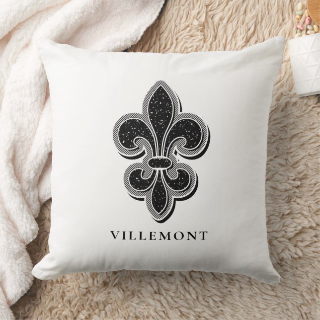 Almofada Flor Preta e Branca De Lis (Cobertor)