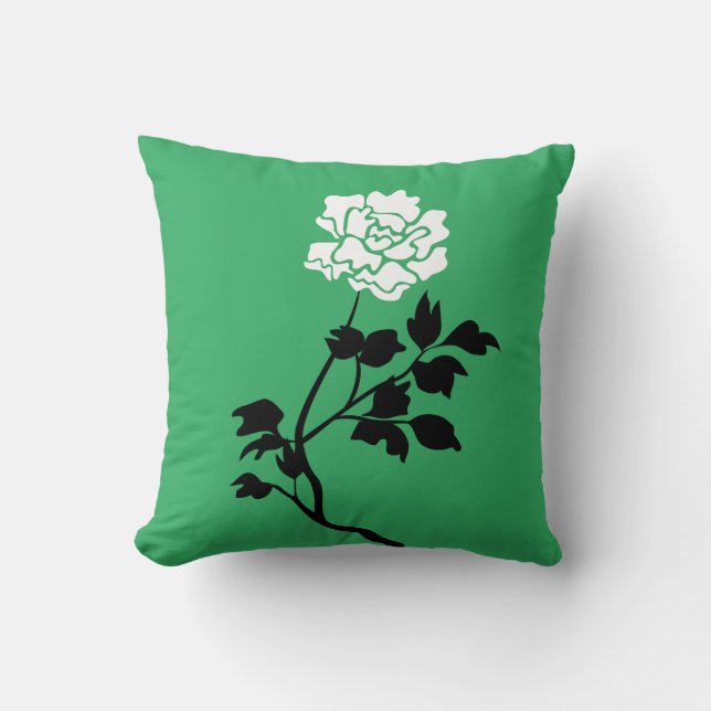 Almofada Flor Preto e Branco (Frente)