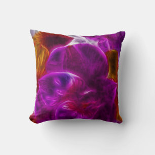 Almofada Flor Roxo Fractal abstrato