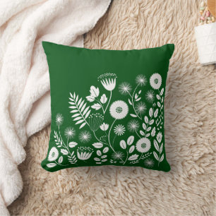Almofada Flor Selvagem Verde-Branco