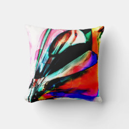 Almofada Flor Surrealista Vermelho, Preto, Azul