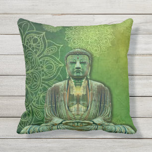 Almofada Flor verde de Buddha Lotus