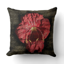 Flor Vermelho no Texto Grunge