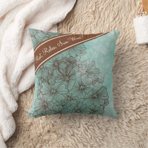 Almofada Flora Abstract Ribbon N Wine