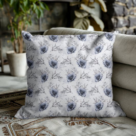 Almofada Florais Azul Elegante