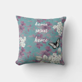 Almofada Florais brancos e roxos elegantes