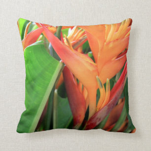 Almofada Florais de Heliconia Tropical Brilhantes