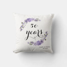 Almofada Florais roxos de lavanda 50º aniversário de casame
