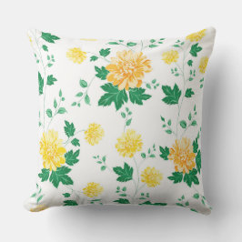 Almofada Floral Água-cor Moderna Amarelo Verde