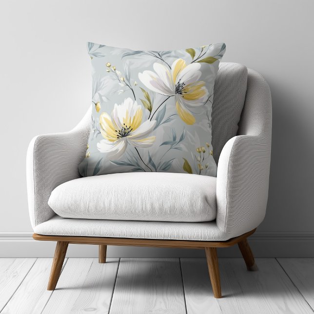 Almofada Floral Amarelo e Branco (Criador carregado)