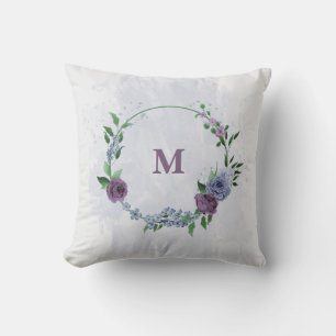 Almofada Floral azul poeirento roxo