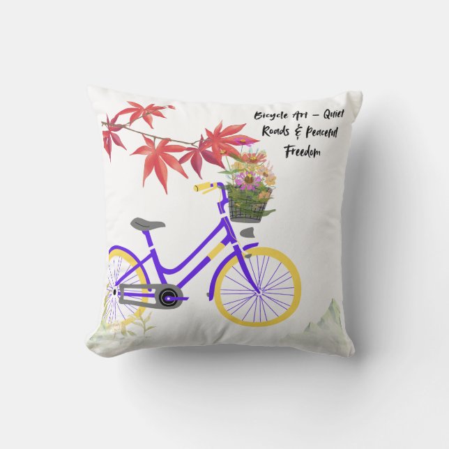 Almofada Floral Bicycle Motivation Design (Frente)