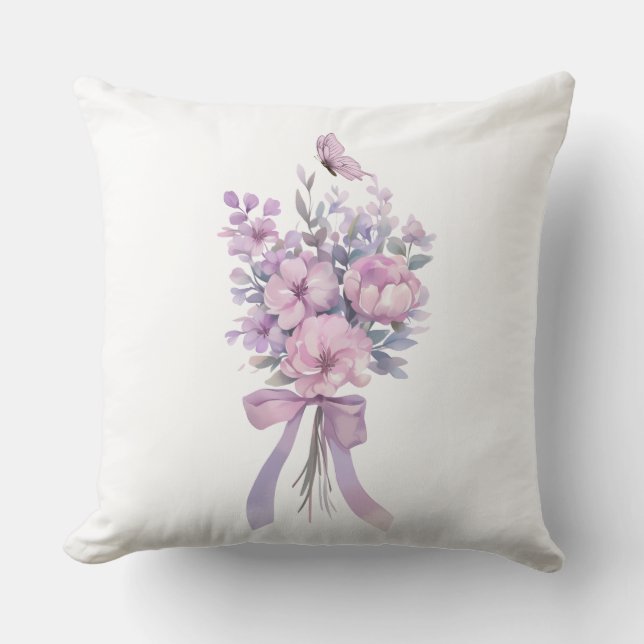 Almofada Floral Bouquet & Butterfly Pillow – Romantic  (Frente)