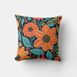 Almofada floral branco colorido