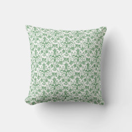 Almofada Floral Chic Verde-Decorativo Branco Periwinkle