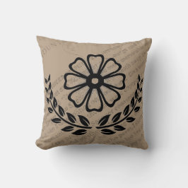 Almofada Floral com texto - Travesseiro de poliéster de 16"