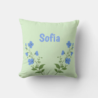 Almofada Floral daisy modern personalized cute elegant blue