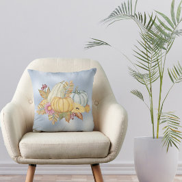 Almofada Floral de Abóbora Azul