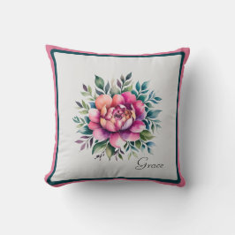 Almofada Floral de Aquarela